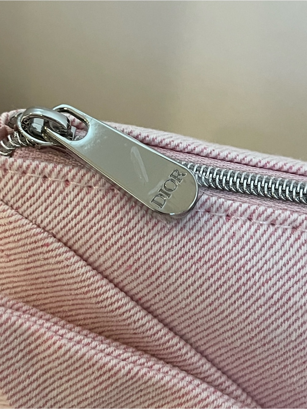 Dior Pink Cosmetic Pouch with Bow - Picture 3 of 4